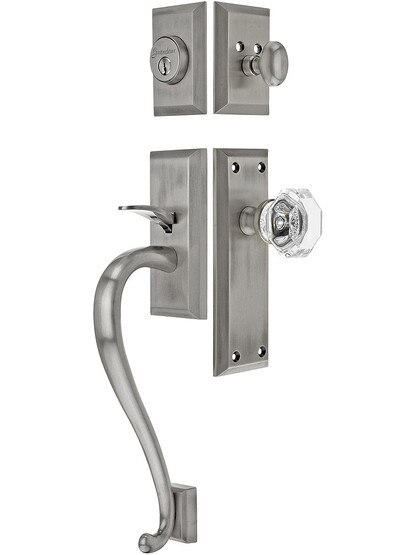 Grandeur "Fifth Avenue" Thumb latch Entry Set With Fifth Avenue Interior Plate